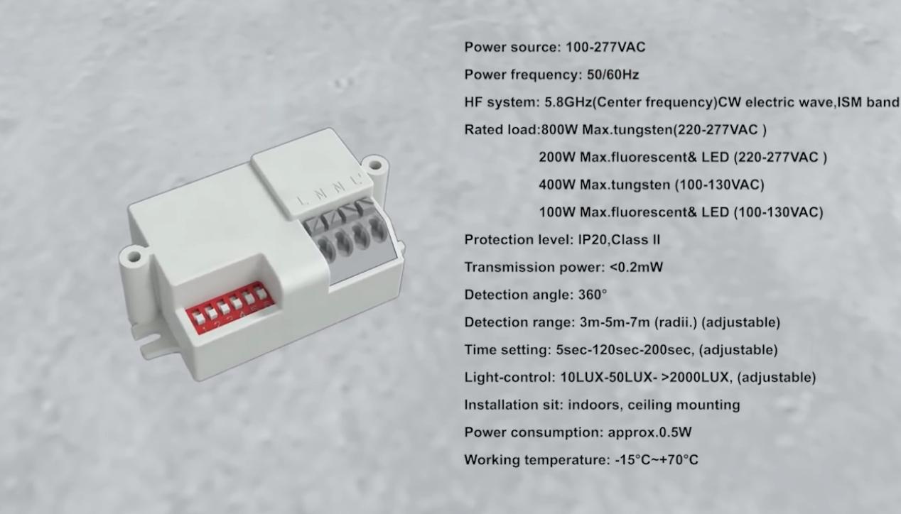 PDLux ra mắt PD-MV1031-5,8GHz 360 ° cảm biến chuyển động vi sóng để chiếu sáng & bảo mật thông minh
